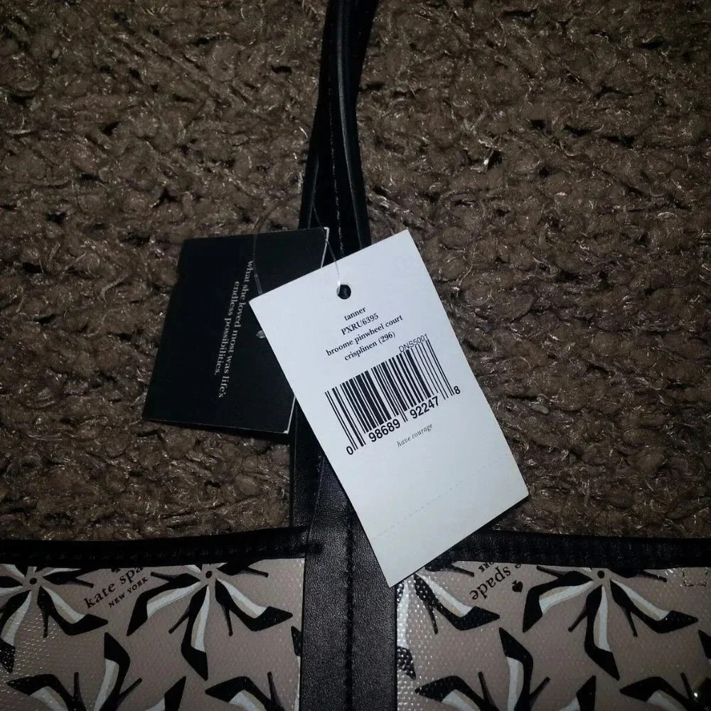 KATE SPADE-NEW YORK-Bloome Pinwheel Court-Tanner Tote-Crisp Linen-NWT - Picture 6 of 8
